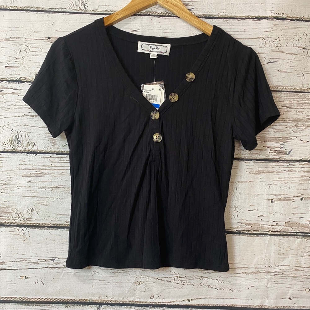 NWT Hippie Rose Black Crop Top